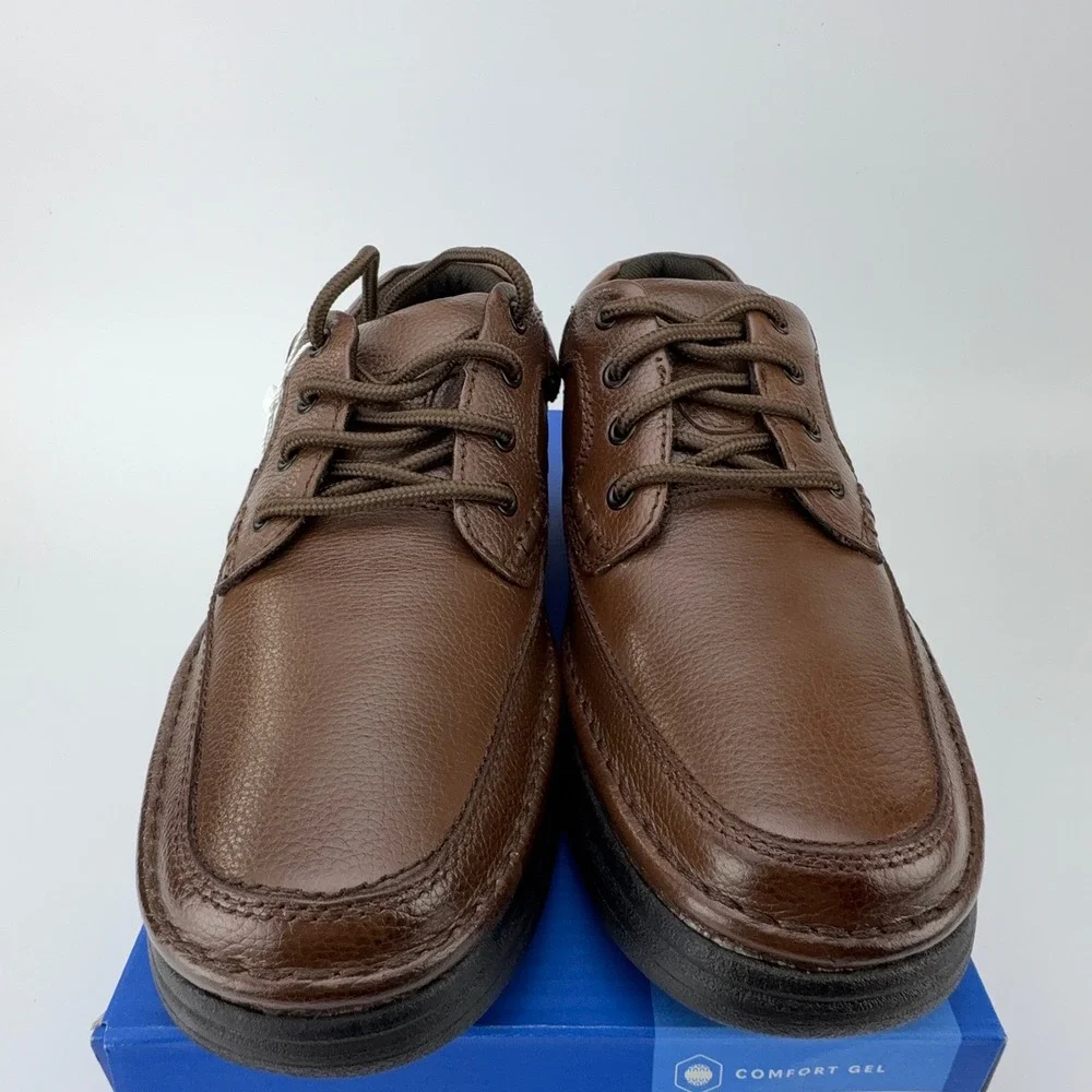 Nunn Bush Cameron‎ Brown Tumble Leather Comfort Gel Oxford Shoes Mens 10M NIB